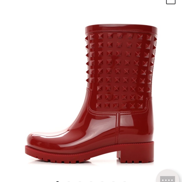 Valentino RED Rock Stud Rain Boots - Picture 11 of 11